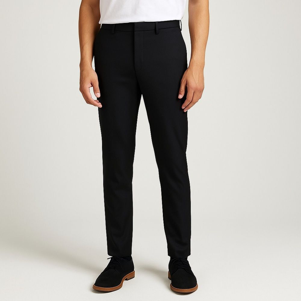 Egara Men's Skinny Fit Stretch Black Dress Pants 34x32
